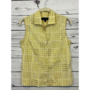 Yellow Geometric Sleeveless Top